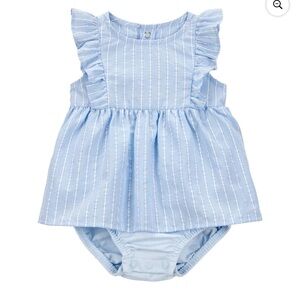 Carter's Light Blue Striped Newborn Dress